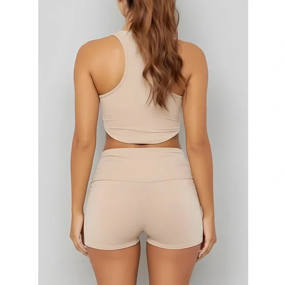 ARE YOU AM I Calla Shorts, Nude, Small